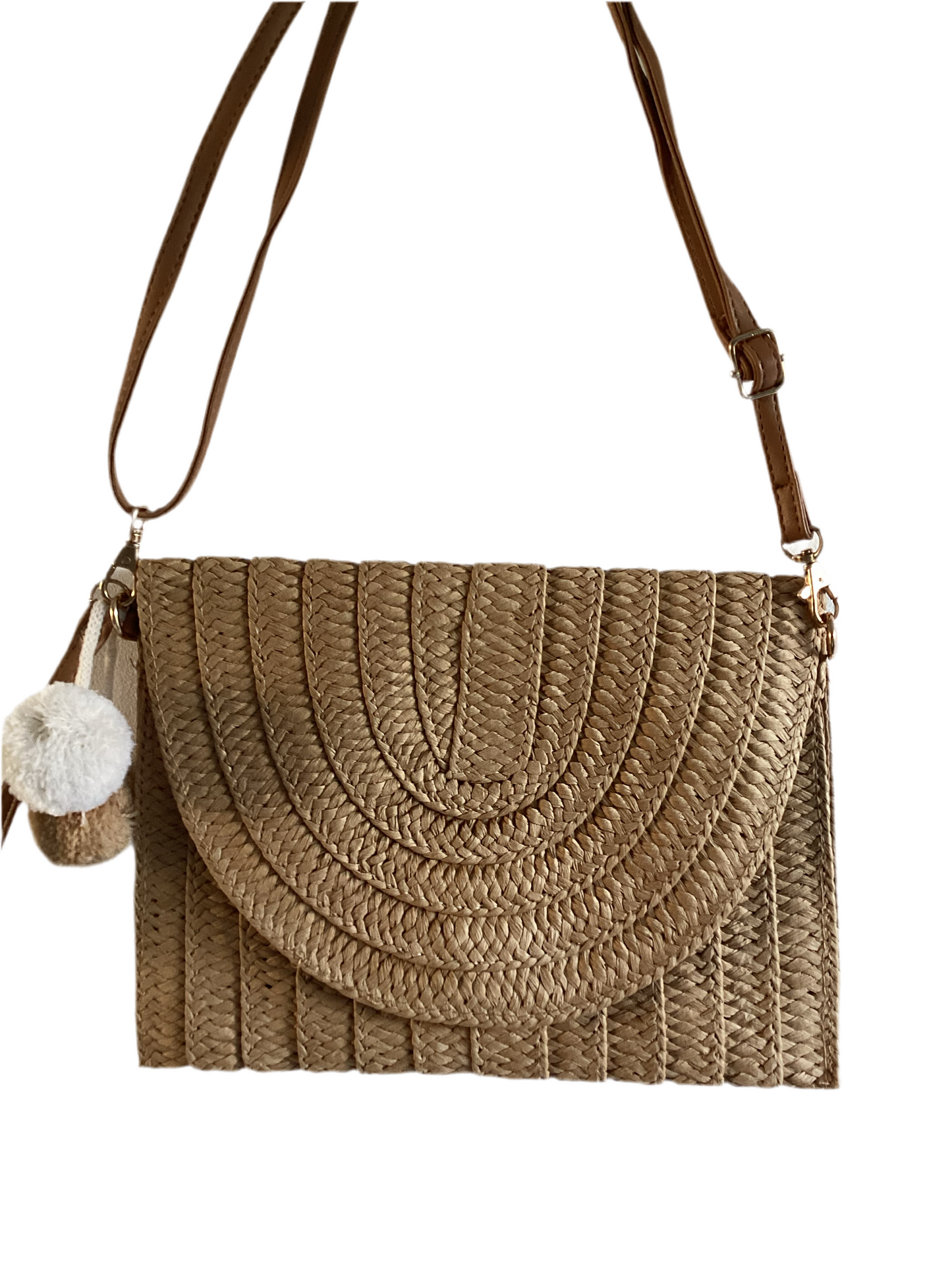 Handmade Straw woven crossover bag