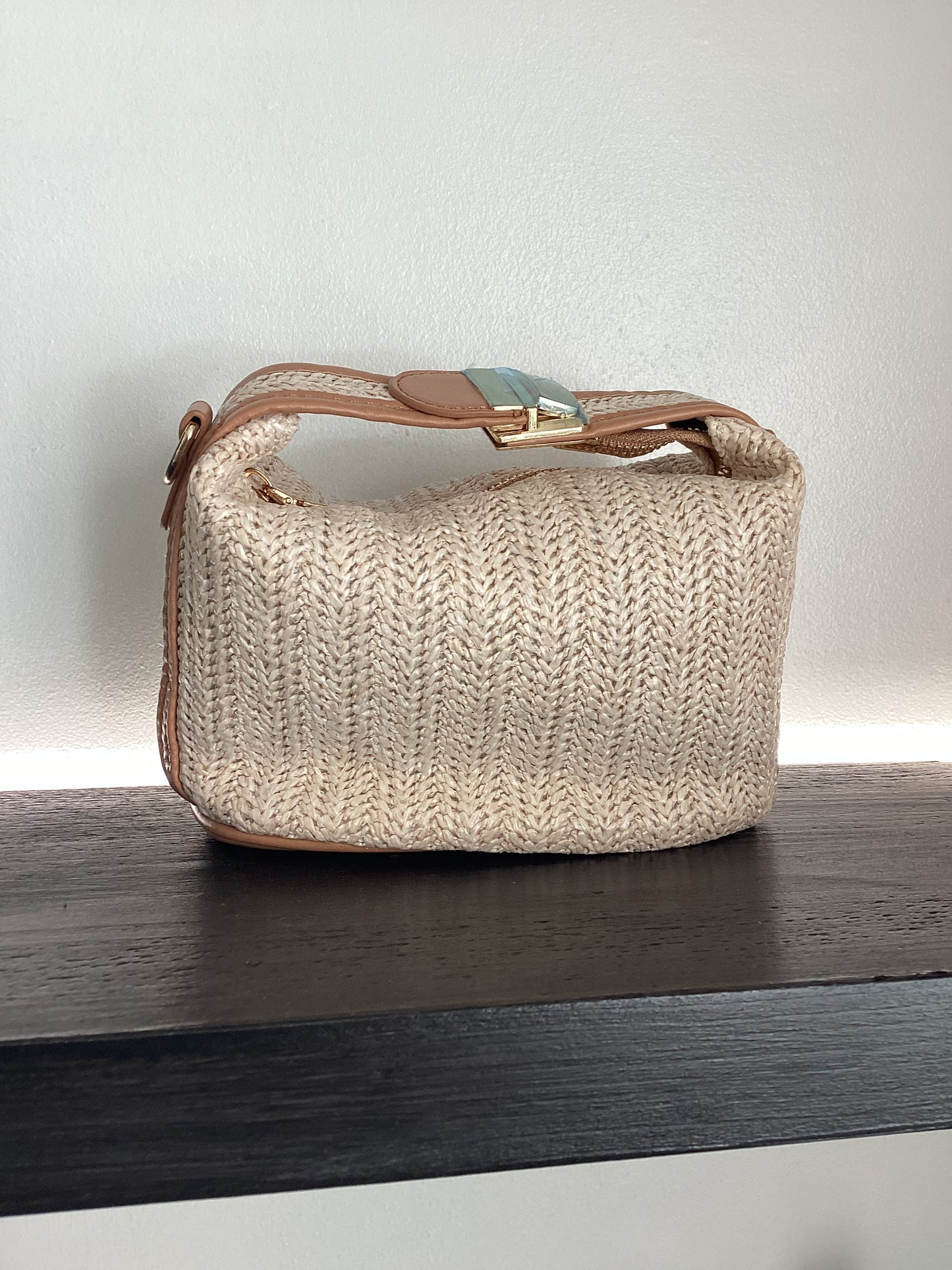 Summer Straw Woven Bag With Clasp Handle