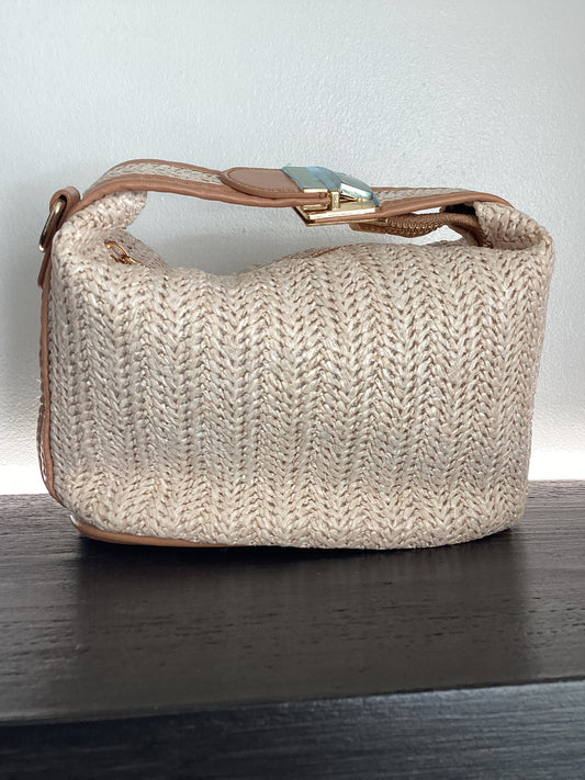 Summer Straw Woven Bag With Clasp Handle