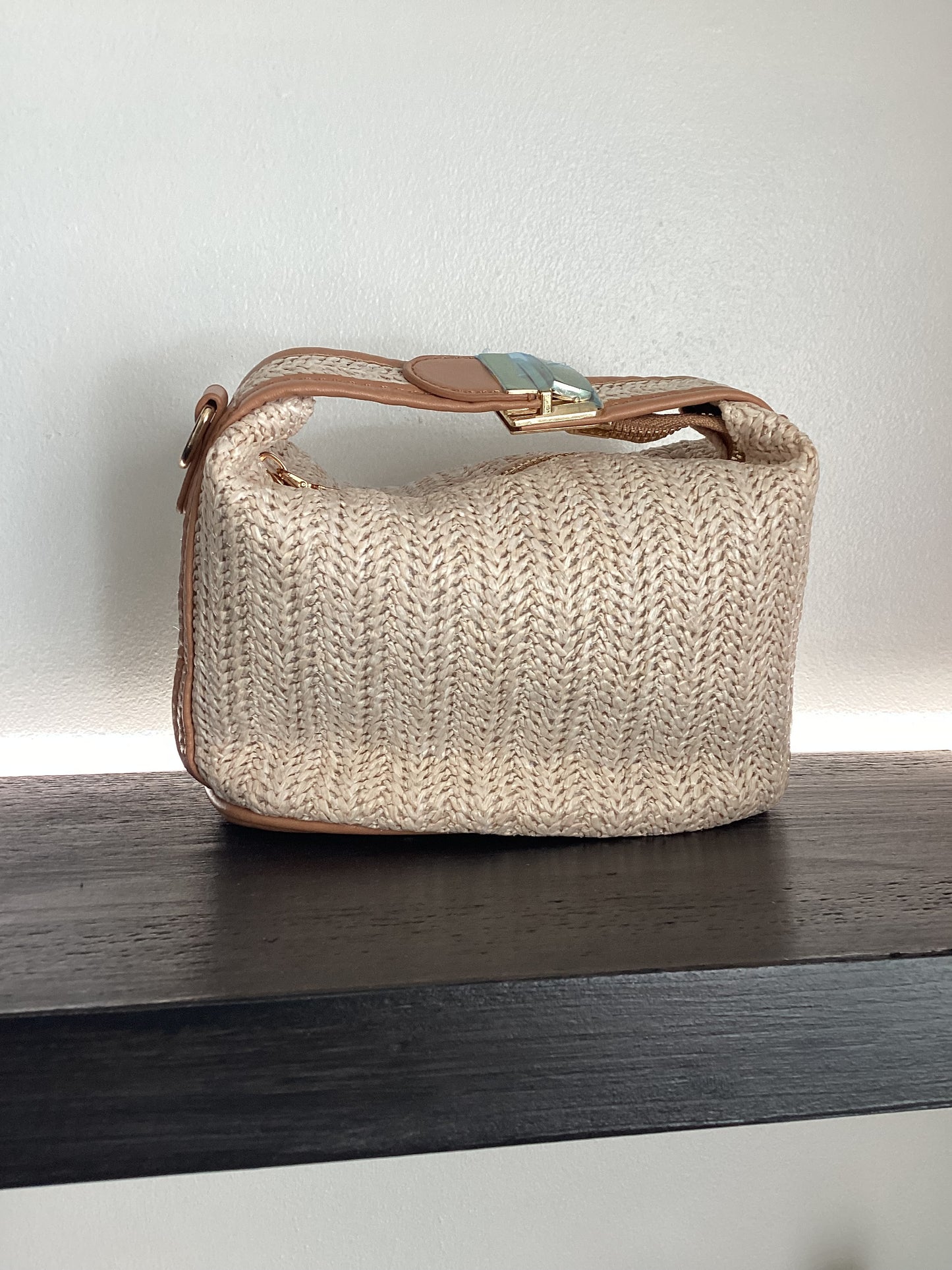 Summer Straw Woven Bag With Clasp Handle