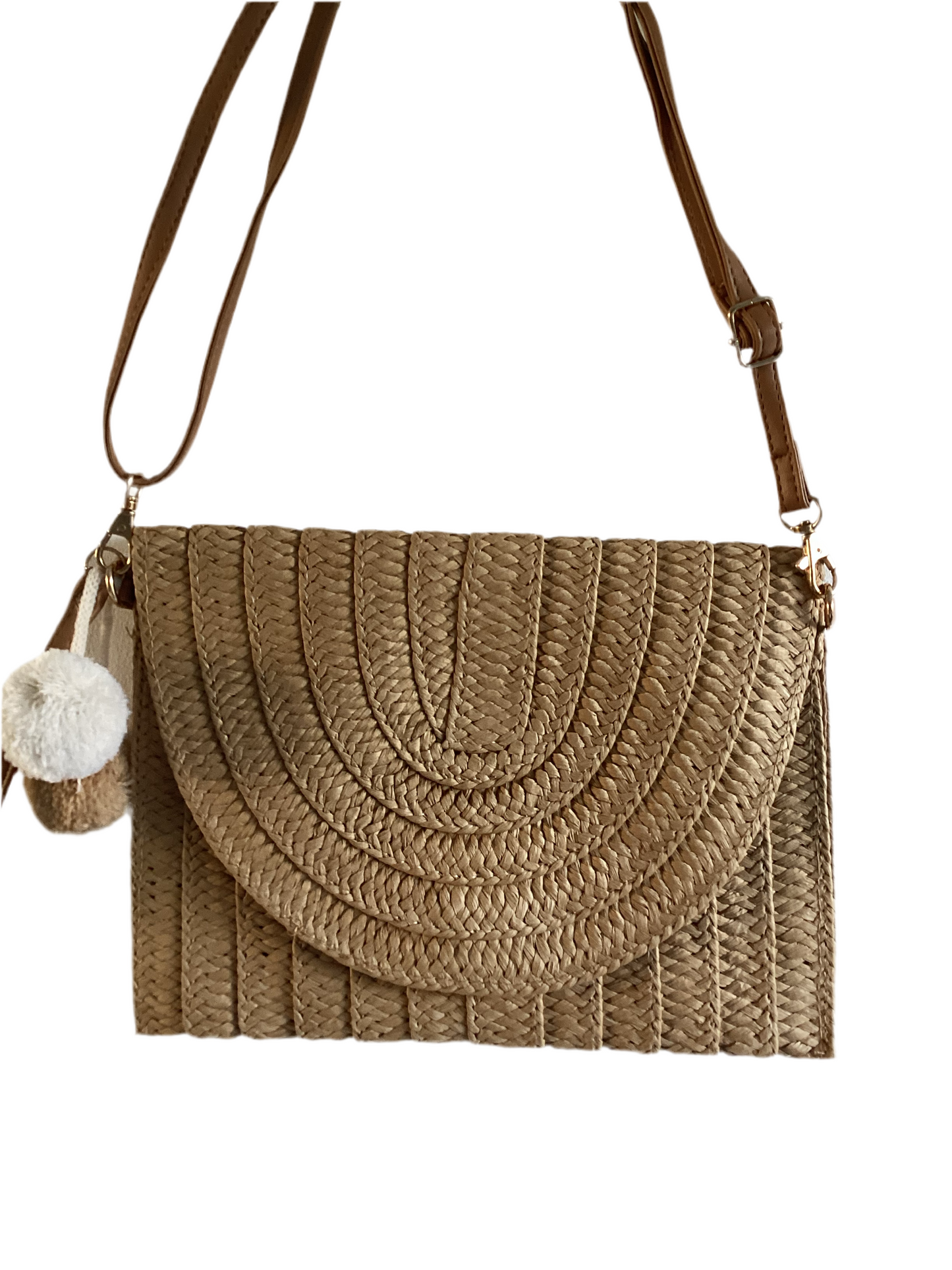 Handmade Straw woven crossover bag