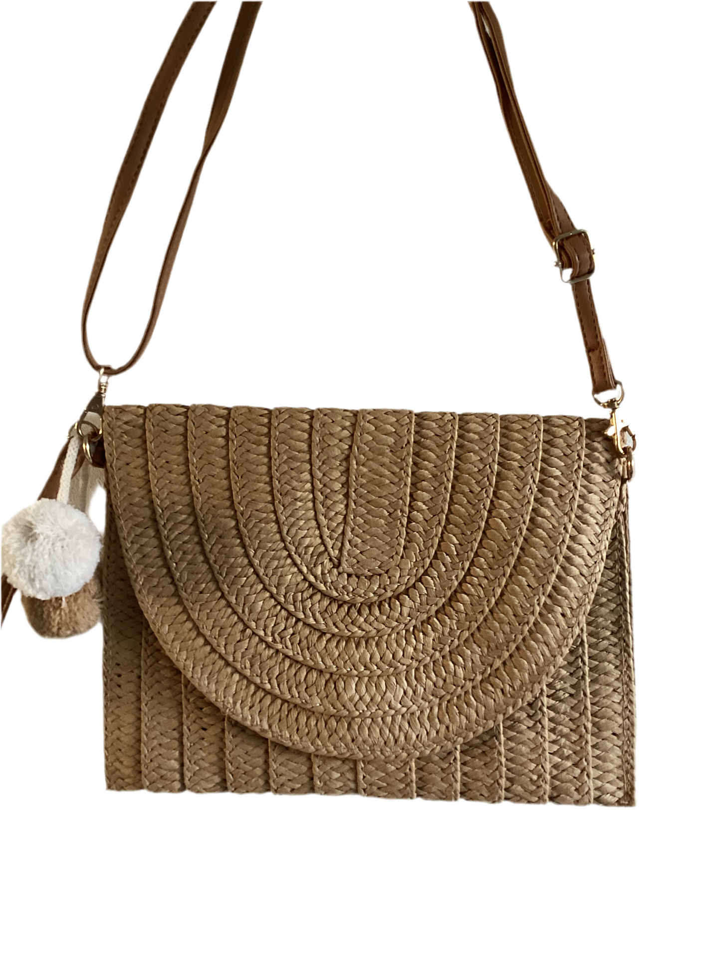 Handmade Straw woven crossover bag