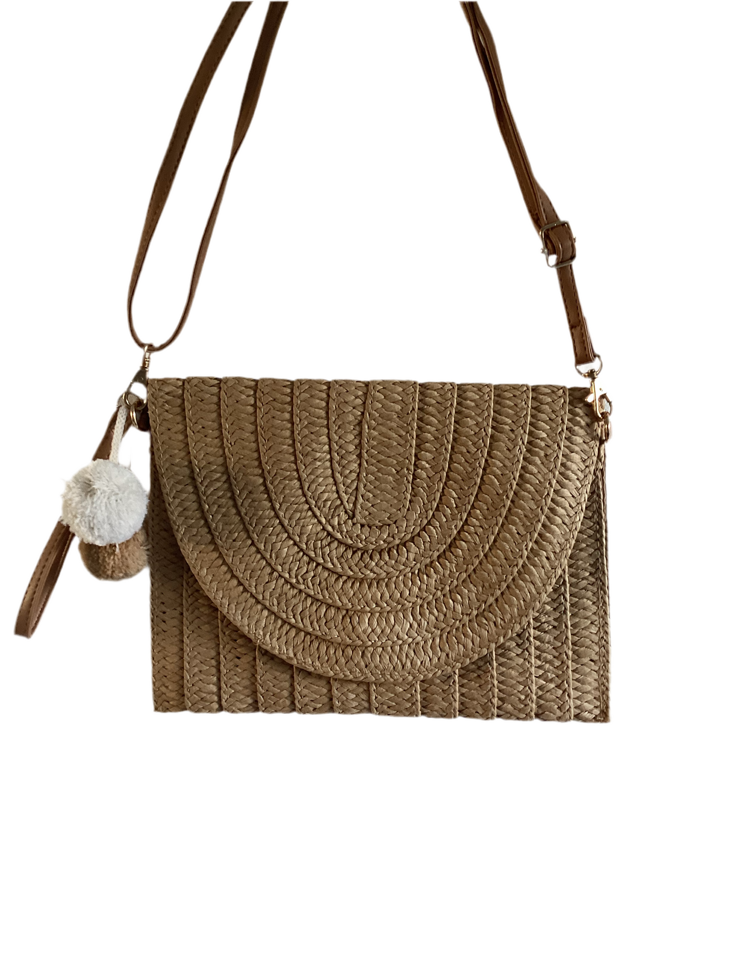 Handmade Straw woven crossover bag