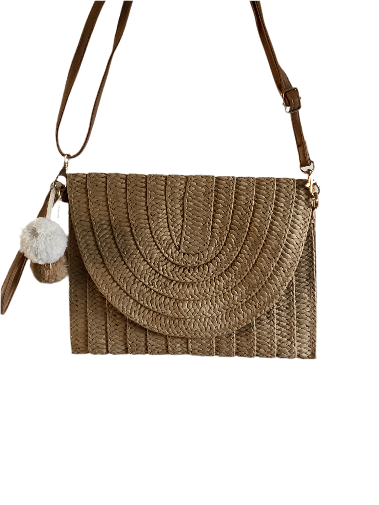 Handmade Straw woven crossover bag