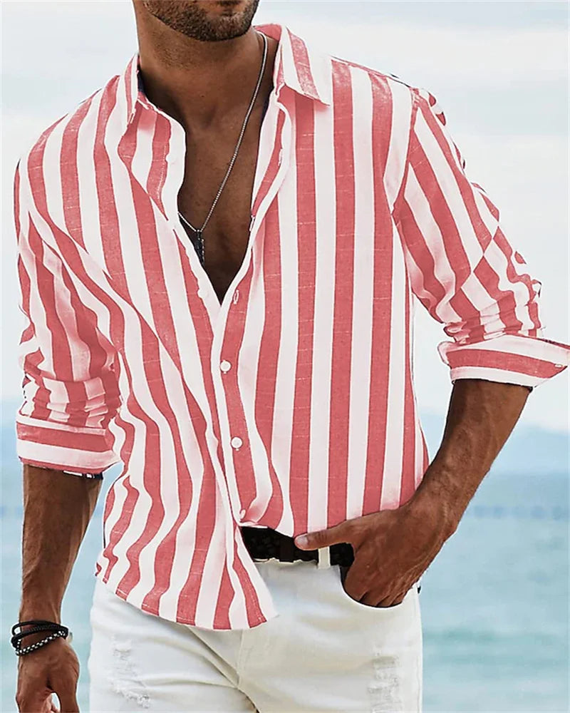 Men's Striped Shirt Long Sleeve