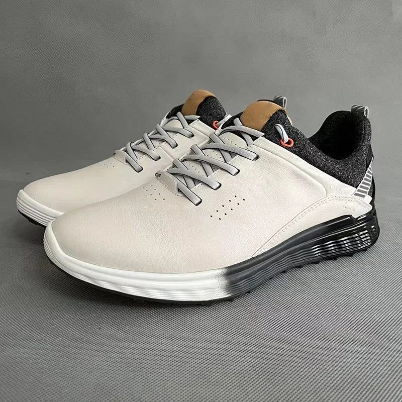 Men Golf Shoes Genuine Leather Golf Footwears Outdoor Light Weigh