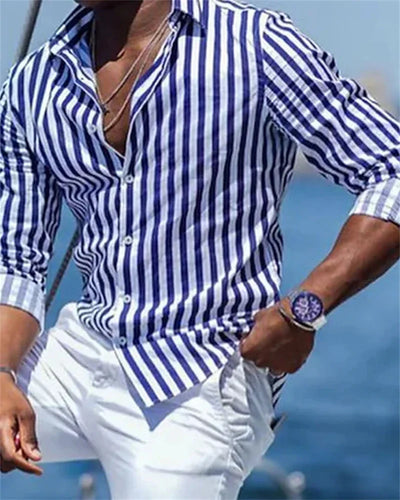 Men's Striped Shirt Long Sleeve