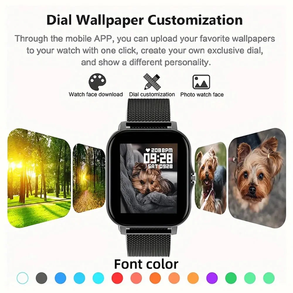 2024 NEW SmartWatch Android Phone 1.44" Color Screen Full Touch Custom Dial Smart Watch Women Bluetooth Call Smart Watch Men