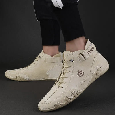 Men's Genuine Leather Shoes Ankle Boots Men Sneakers Outdoor Light Lace-Up Casual Shoes Fashion Loafers